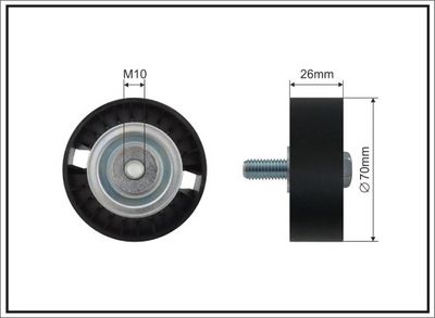 Deflection/Guide Pulley, V-ribbed belt CAFFARO 01-38 SC