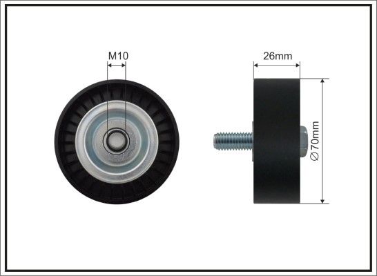 CAFFARO 01-38 Deflection/Guide Pulley, V-ribbed belt