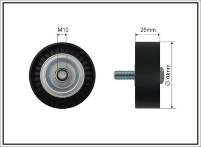 Deflection/Guide Pulley, V-ribbed belt CAFFARO 01-38