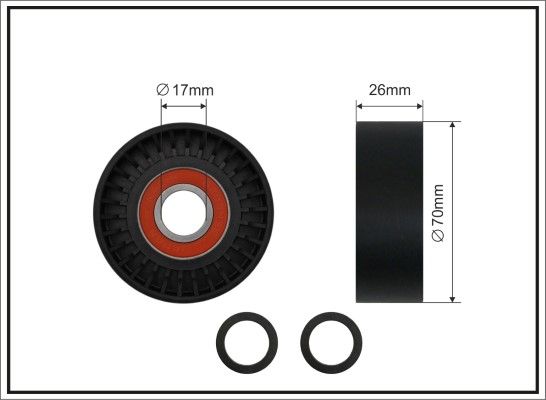 CAFFARO 01-85 Tensioner Pulley, V-ribbed belt
