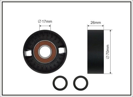CAFFARO 01-86 SC Tensioner Pulley, V-ribbed belt