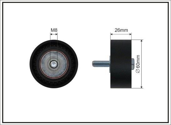 CAFFARO 03-14 Deflection/Guide Pulley, V-ribbed belt