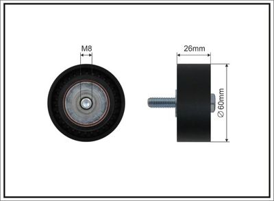 Deflection/Guide Pulley, V-ribbed belt CAFFARO 03-14