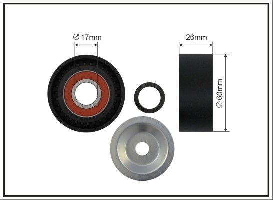 CAFFARO 03-94 Tensioner Pulley, V-ribbed belt