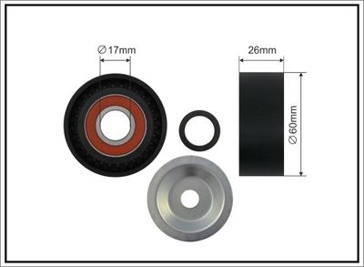 Tensioner Pulley, V-ribbed belt CAFFARO 03-94