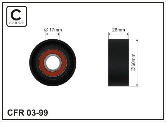 CAFFARO 03-99 Tensioner Pulley, V-ribbed belt