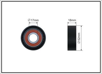 Tensioner Pulley, V-ribbed belt CAFFARO 04-00