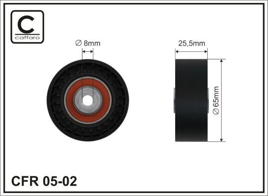 CAFFARO 05-02 Deflection/Guide Pulley, V-ribbed belt