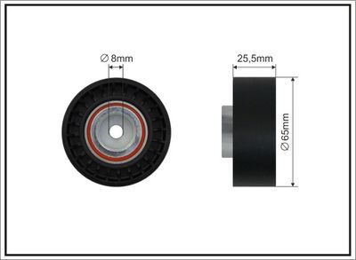 Deflection/Guide Pulley, V-ribbed belt CAFFARO 05-06