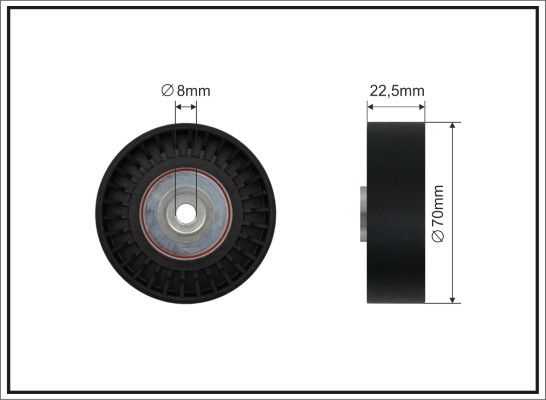 CAFFARO 06-14 Deflection/Guide Pulley, V-ribbed belt