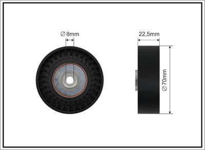 Deflection/Guide Pulley, V-ribbed belt CAFFARO 06-14