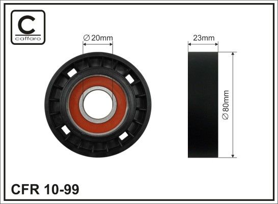 CAFFARO 10-99 Deflection/Guide Pulley, V-ribbed belt