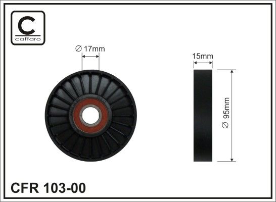 CAFFARO 103-00 Deflection/Guide Pulley, V-ribbed belt