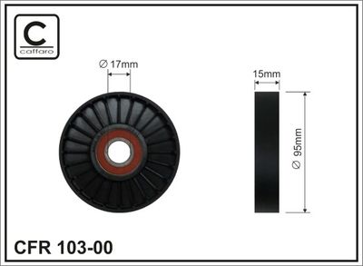 Deflection/Guide Pulley, V-ribbed belt CAFFARO 103-00