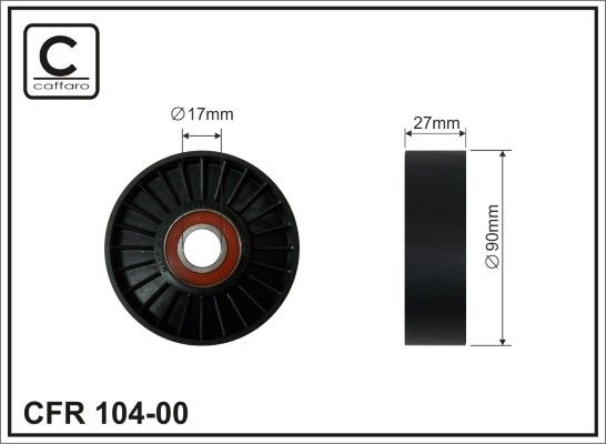 CAFFARO 104-00 Deflection/Guide Pulley, V-ribbed belt