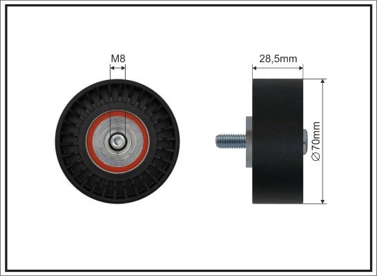 CAFFARO 11-09 Deflection/Guide Pulley, V-ribbed belt