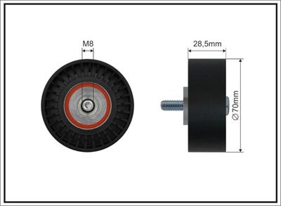 Deflection/Guide Pulley, V-ribbed belt CAFFARO 11-09