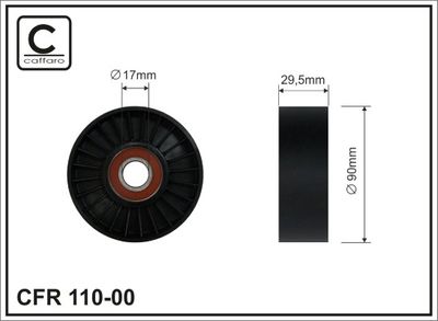 Tensioner Pulley, V-ribbed belt CAFFARO 110-00