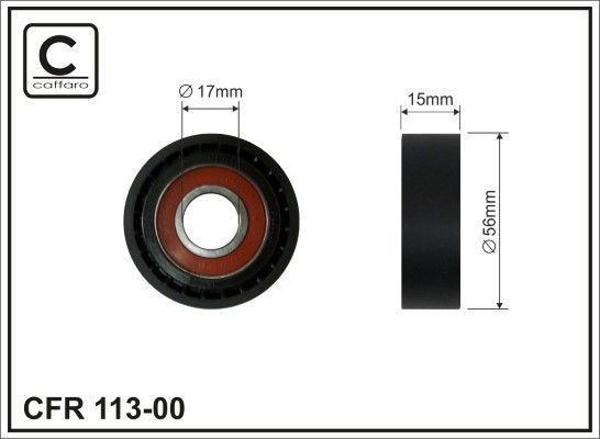 CAFFARO 113-00 Deflection/Guide Pulley, V-ribbed belt