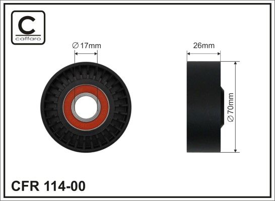 CAFFARO 114-00 Tensioner Pulley, V-ribbed belt