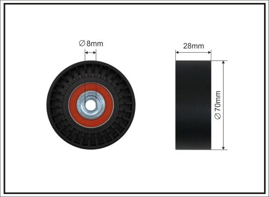 CAFFARO 118-14 Deflection/Guide Pulley, V-ribbed belt