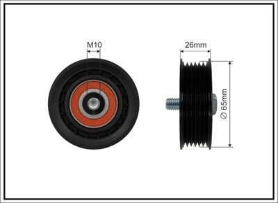 Deflection/Guide Pulley, V-ribbed belt CAFFARO 119-00