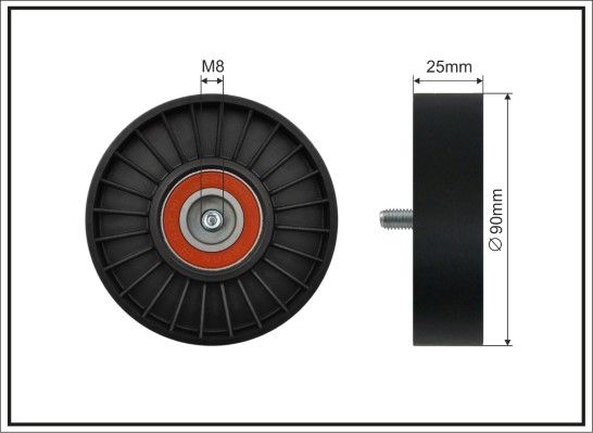 CAFFARO 12-18 Deflection/Guide Pulley, V-ribbed belt