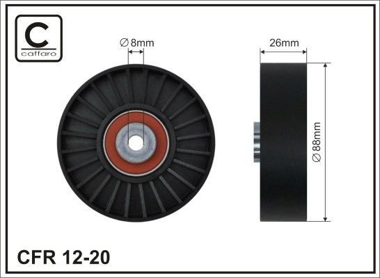 CAFFARO 12-20 Deflection/Guide Pulley, V-ribbed belt