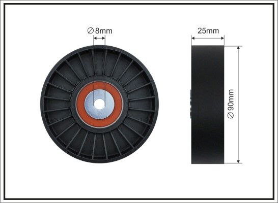 CAFFARO 12-56 Deflection/Guide Pulley, V-ribbed belt
