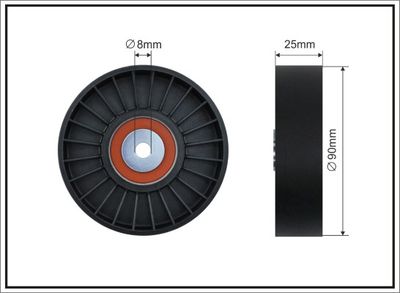 Deflection/Guide Pulley, V-ribbed belt CAFFARO 12-56