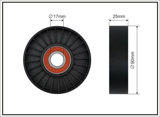 CAFFARO 12-98 Tensioner Pulley, V-ribbed belt