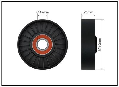 Tensioner Pulley, V-ribbed belt CAFFARO 12-99