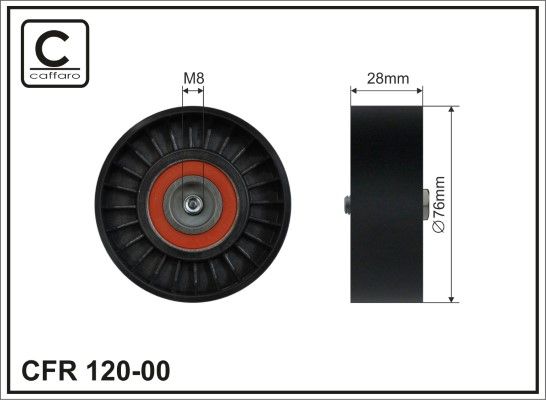 CAFFARO 120-00 Tensioner Pulley, V-ribbed belt