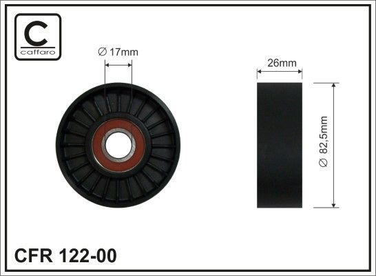 CAFFARO 122-00 Deflection/Guide Pulley, V-ribbed belt