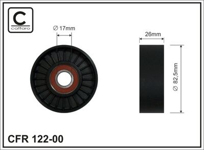 Deflection/Guide Pulley, V-ribbed belt CAFFARO 122-00