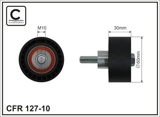 CAFFARO 127-10 Deflection Pulley/Guide Pulley, timing belt