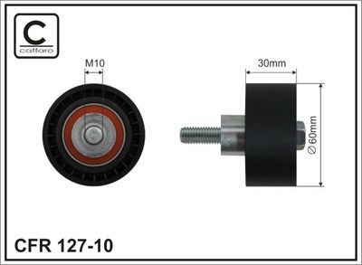 Deflection Pulley/Guide Pulley, timing belt CAFFARO 127-10