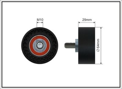 Deflection Pulley/Guide Pulley, timing belt CAFFARO 13-08