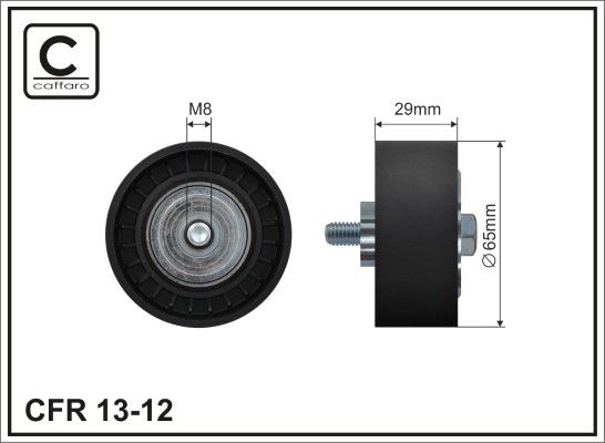 CAFFARO 13-12 Deflection/Guide Pulley, V-ribbed belt