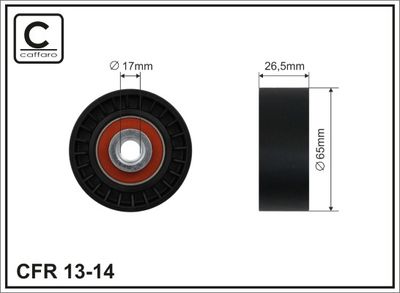 Tensioner Pulley, V-ribbed belt CAFFARO 13-14