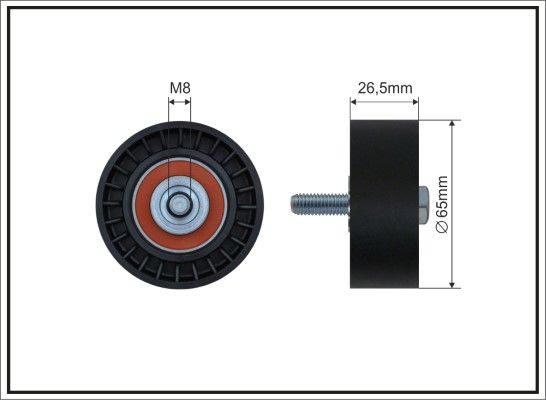 CAFFARO 13-58 Deflection/Guide Pulley, V-ribbed belt