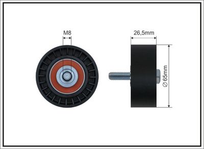 Deflection/Guide Pulley, V-ribbed belt CAFFARO 13-58