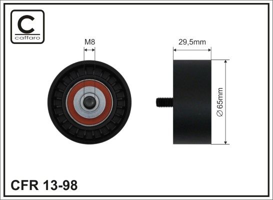 CAFFARO 13-98 Tensioner Pulley, V-ribbed belt