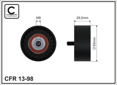 Tensioner Pulley, V-ribbed belt CAFFARO 13-98
