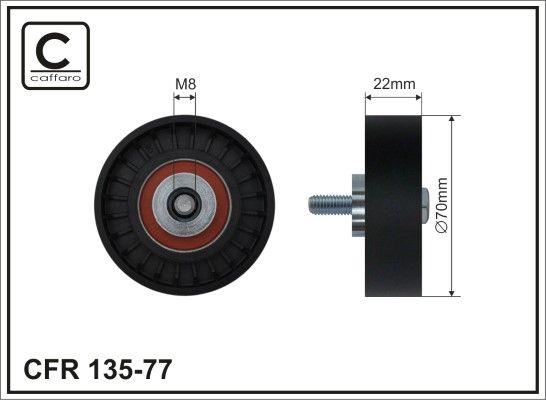 CAFFARO 135-77 Deflection/Guide Pulley, V-ribbed belt