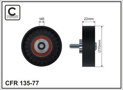 Deflection/Guide Pulley, V-ribbed belt CAFFARO 135-77