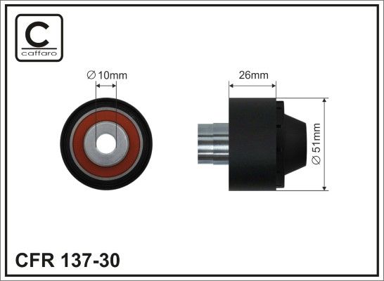 CAFFARO 137-30 Deflection/Guide Pulley, V-ribbed belt