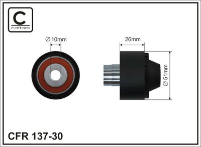 Deflection/Guide Pulley, V-ribbed belt CAFFARO 137-30