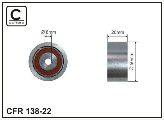 CAFFARO 138-22 Deflection/Guide Pulley, V-ribbed belt
