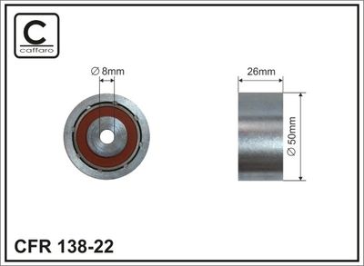 Deflection/Guide Pulley, V-ribbed belt CAFFARO 138-22